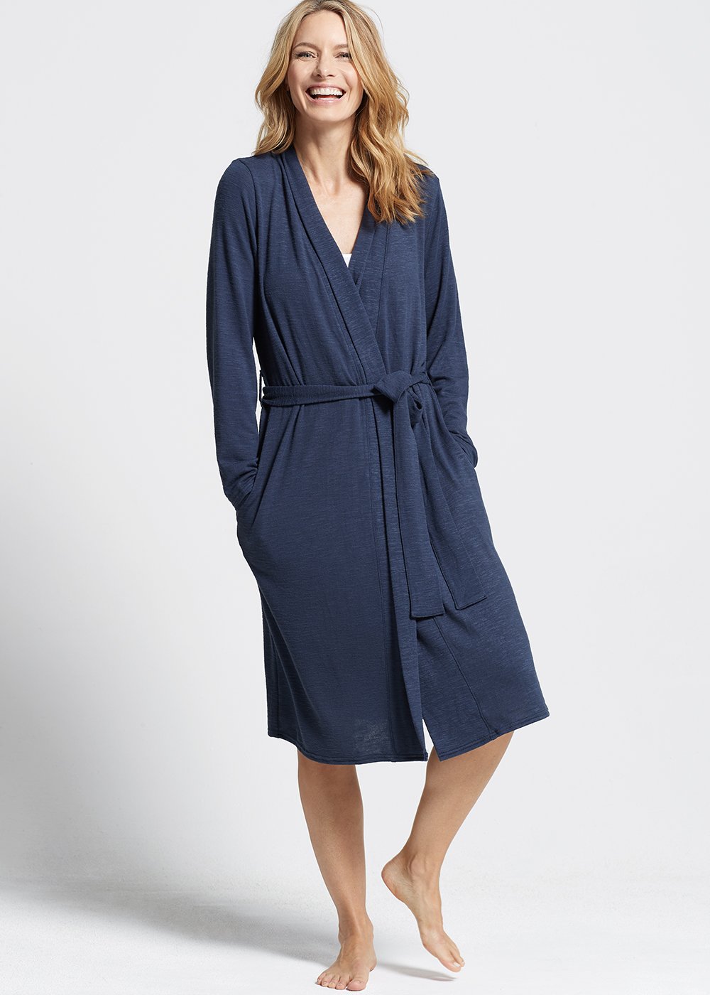 Slub Knit Midi Robe